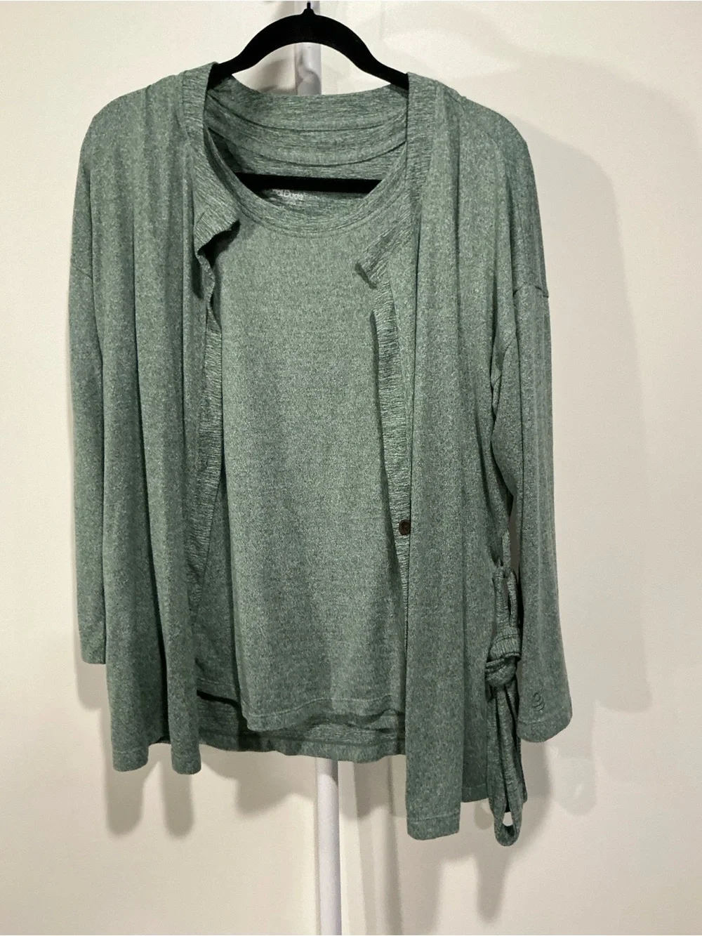 Cuddl Duds Sage Green Knit 3pc Lounge Set